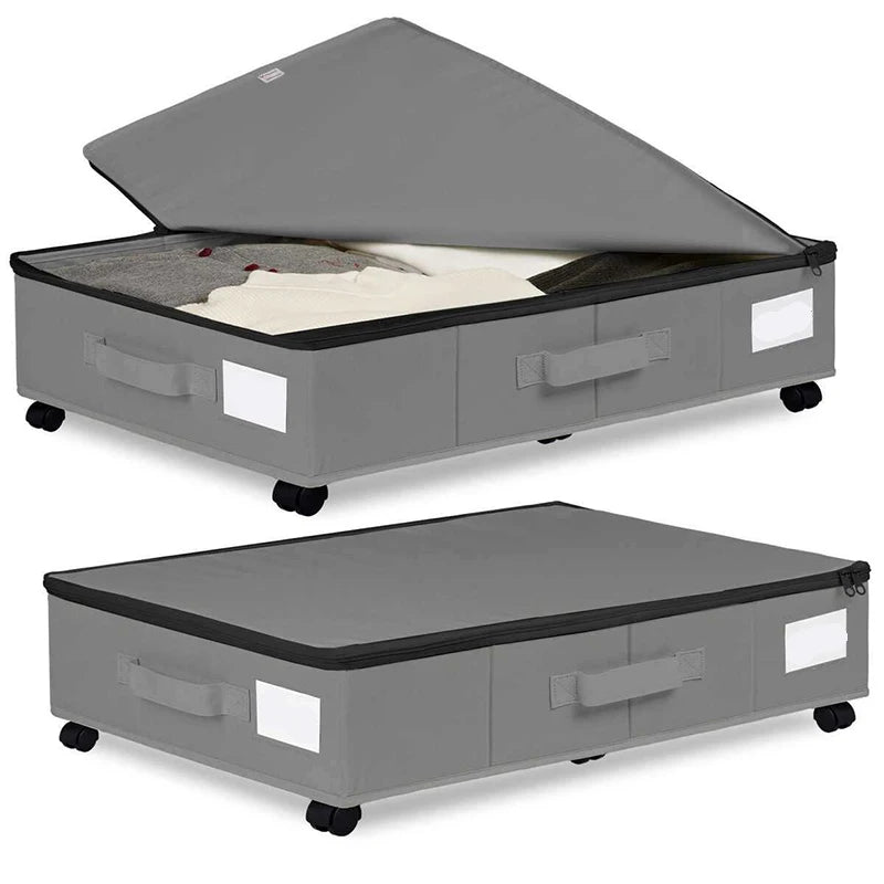 Hidden Harmony Rolling Under-Bed Storage with Wheels