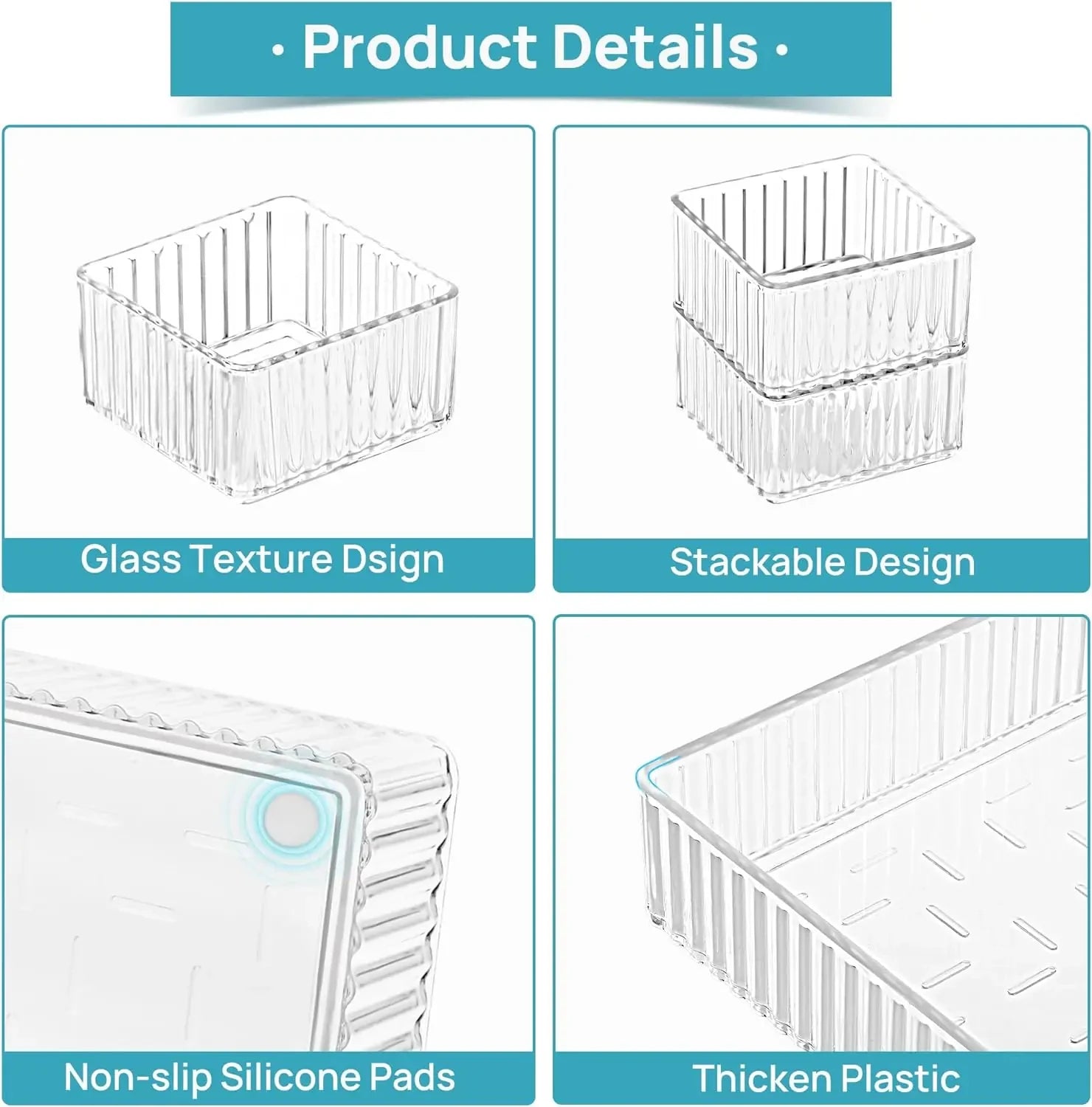 The Fluted Crystal : Single Vanity Tray